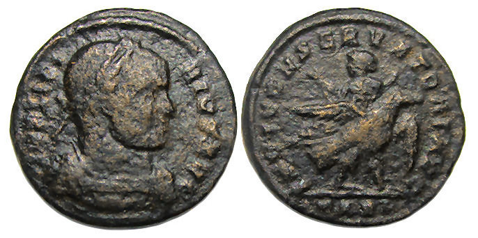 Licinius I Ae Follis : Licinius on Eagle
